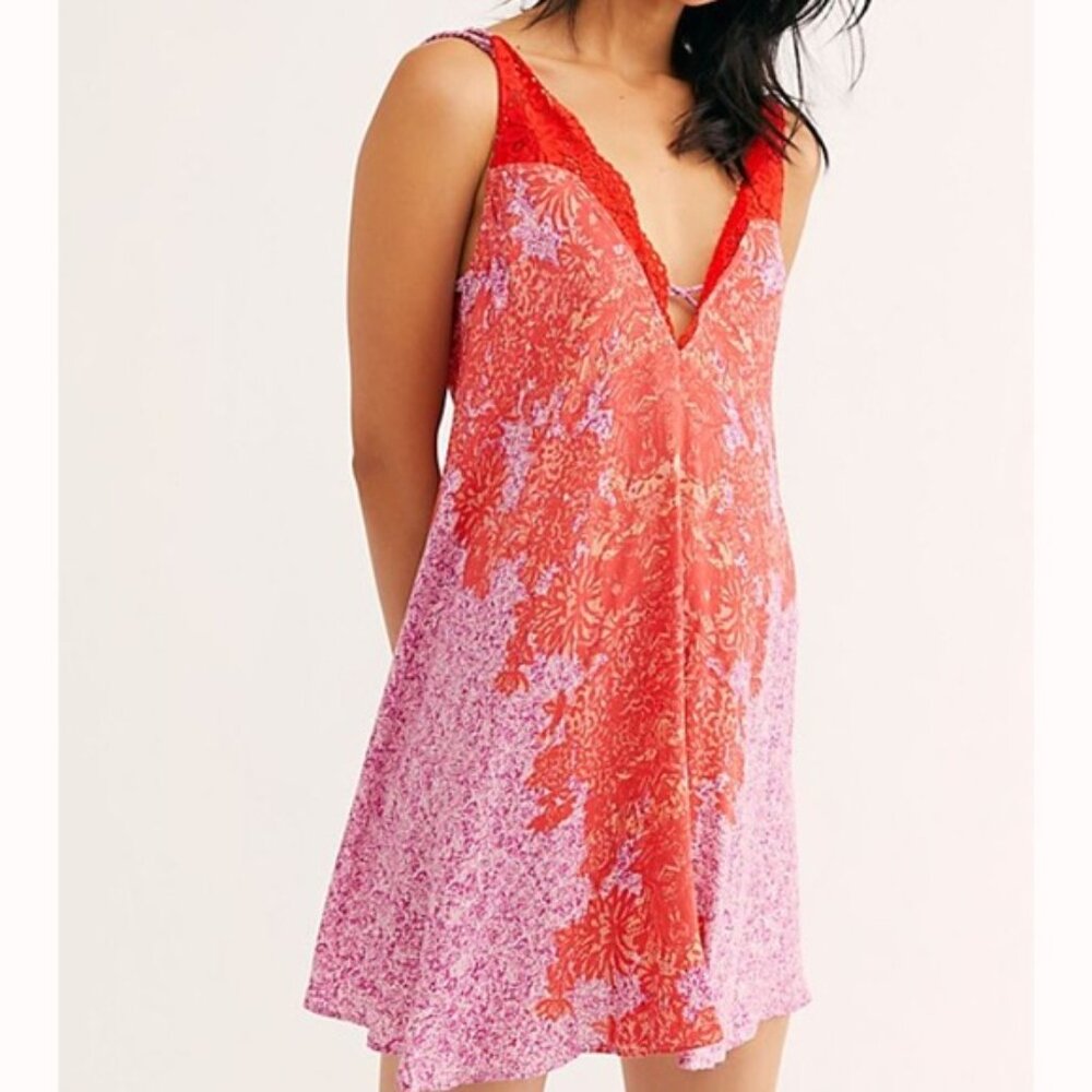 Intimately Free‎ People Morning Sun Slip Dress Lace Feminine Romantic Sz S B16